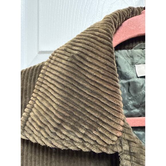 J. Crew Olive Green Double Breasted Long Corduroy Barn Jacket Size Small - Picture 5 of 7